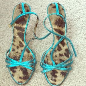 Pair of stunning Roberto Cavalli metallic heels